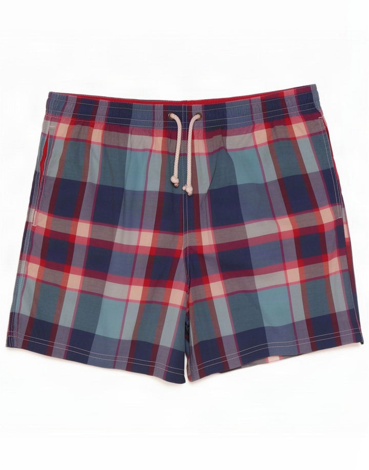 Sort de înot Massimo Dutti pentru bărbați, poliester în carouri multicolore mari