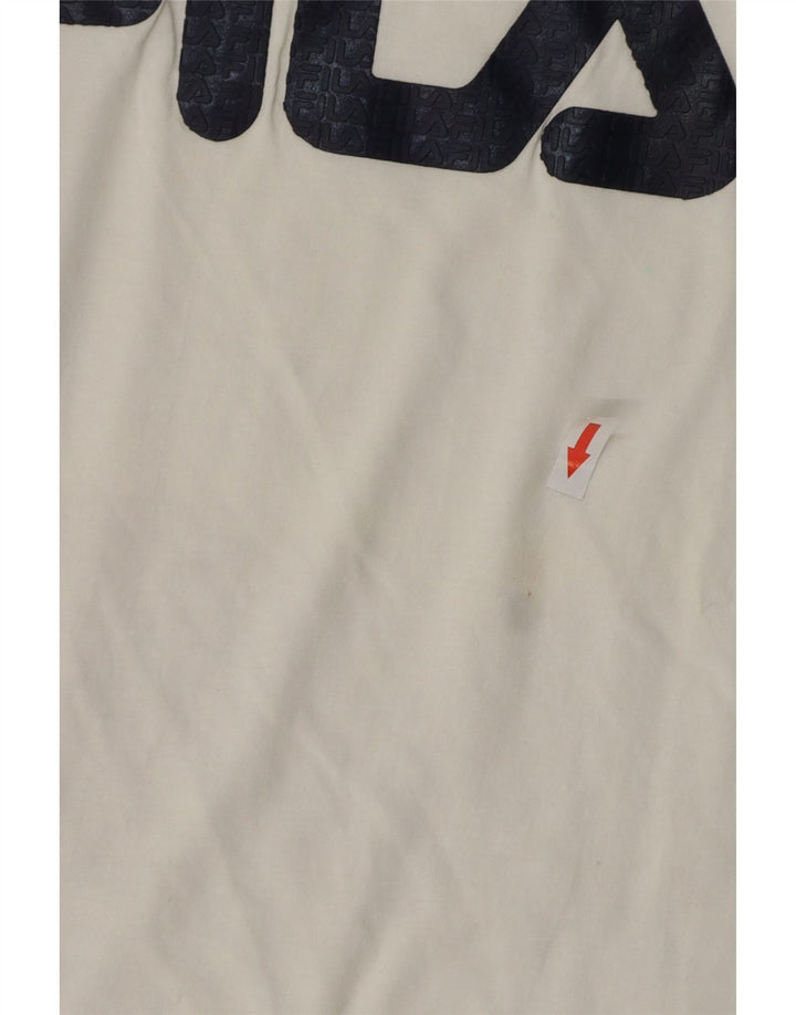 Tricou grafic Fila pentru bărbați Top mic Bumbac alb
