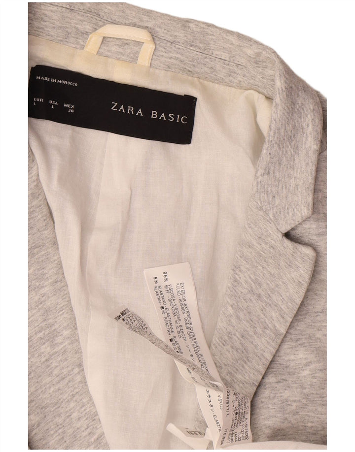 Jachetă Blazer pentru femei Zara cu 1 nasture UK 14 mare, gri, viscoză