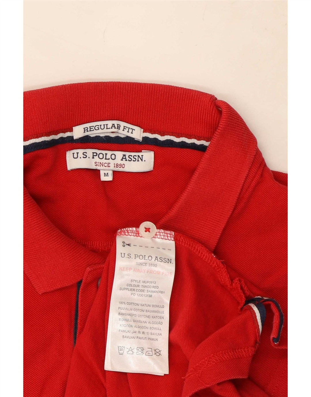 U.S. Polo Assn. Cămașă pentru bărbați Graphic Regular Fit Bumbac roșu mediu