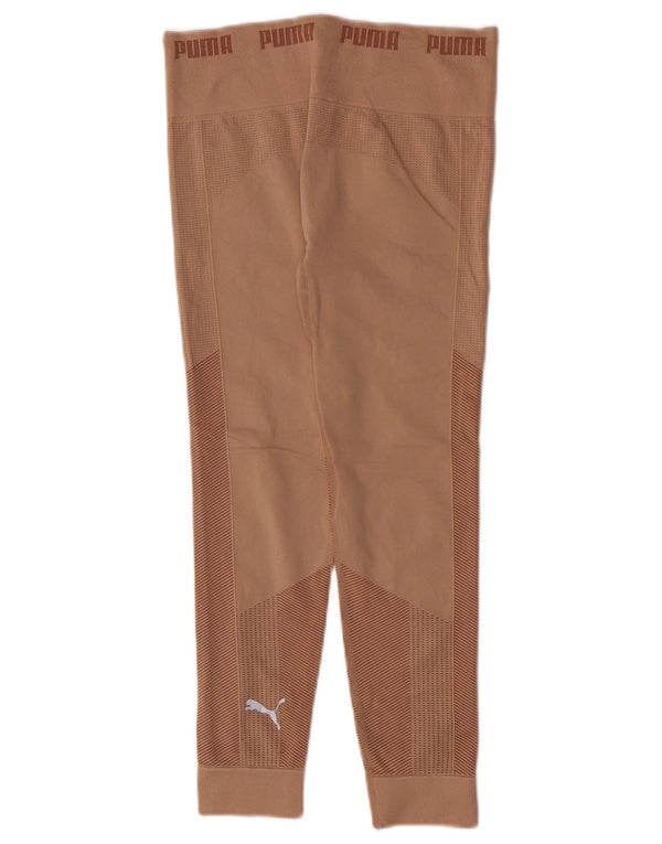 Leggings crop grafic Puma pentru femei UK 12 Medium Bej Geometric Nylon