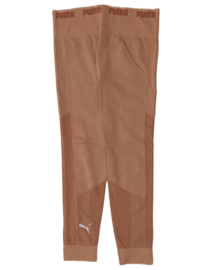 Leggings crop grafic Puma pentru femei UK 12 Medium Bej Geometric Nylon