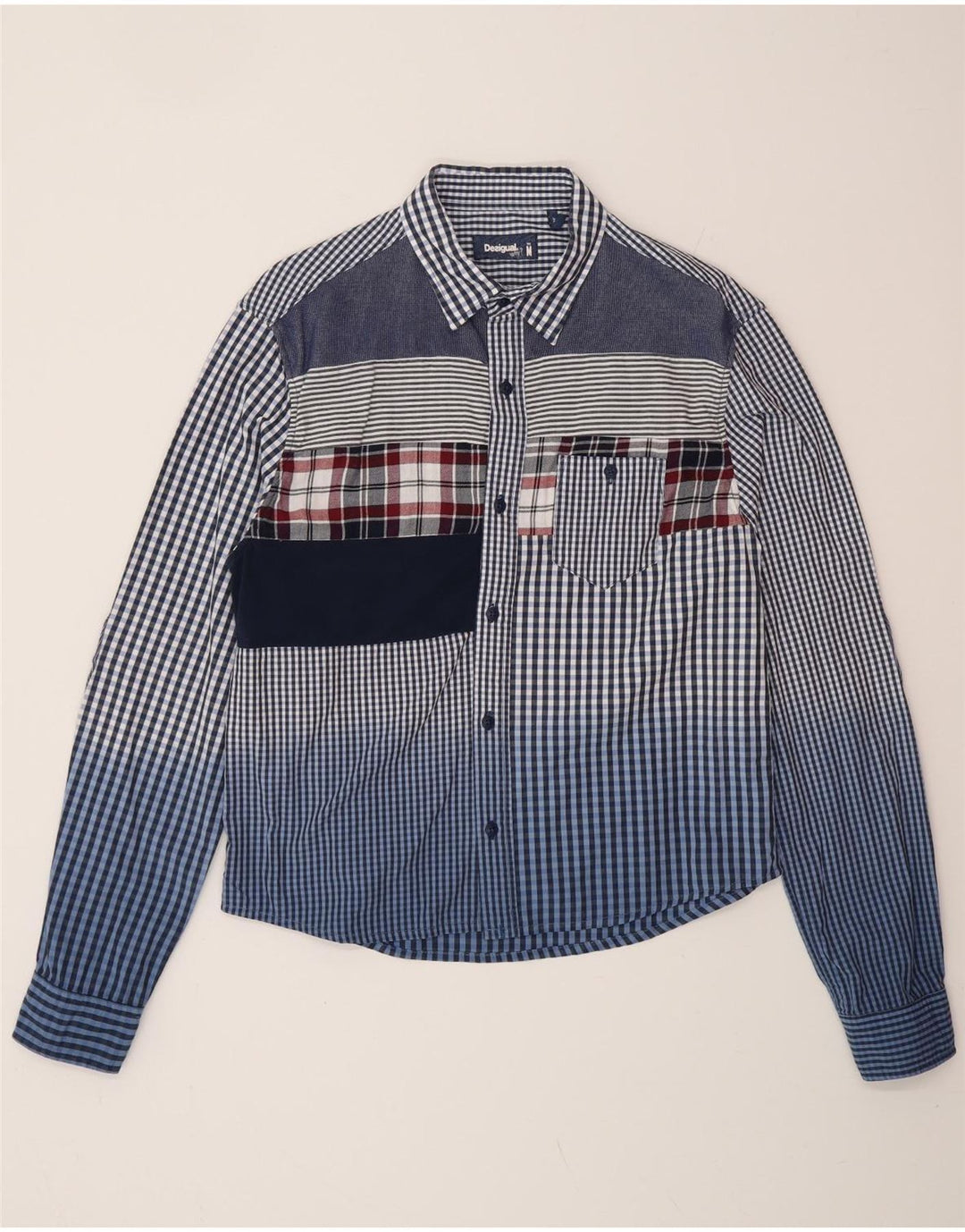 Cămașă DESIGUAL pentru femei UK 14 Medium Blue Gingham