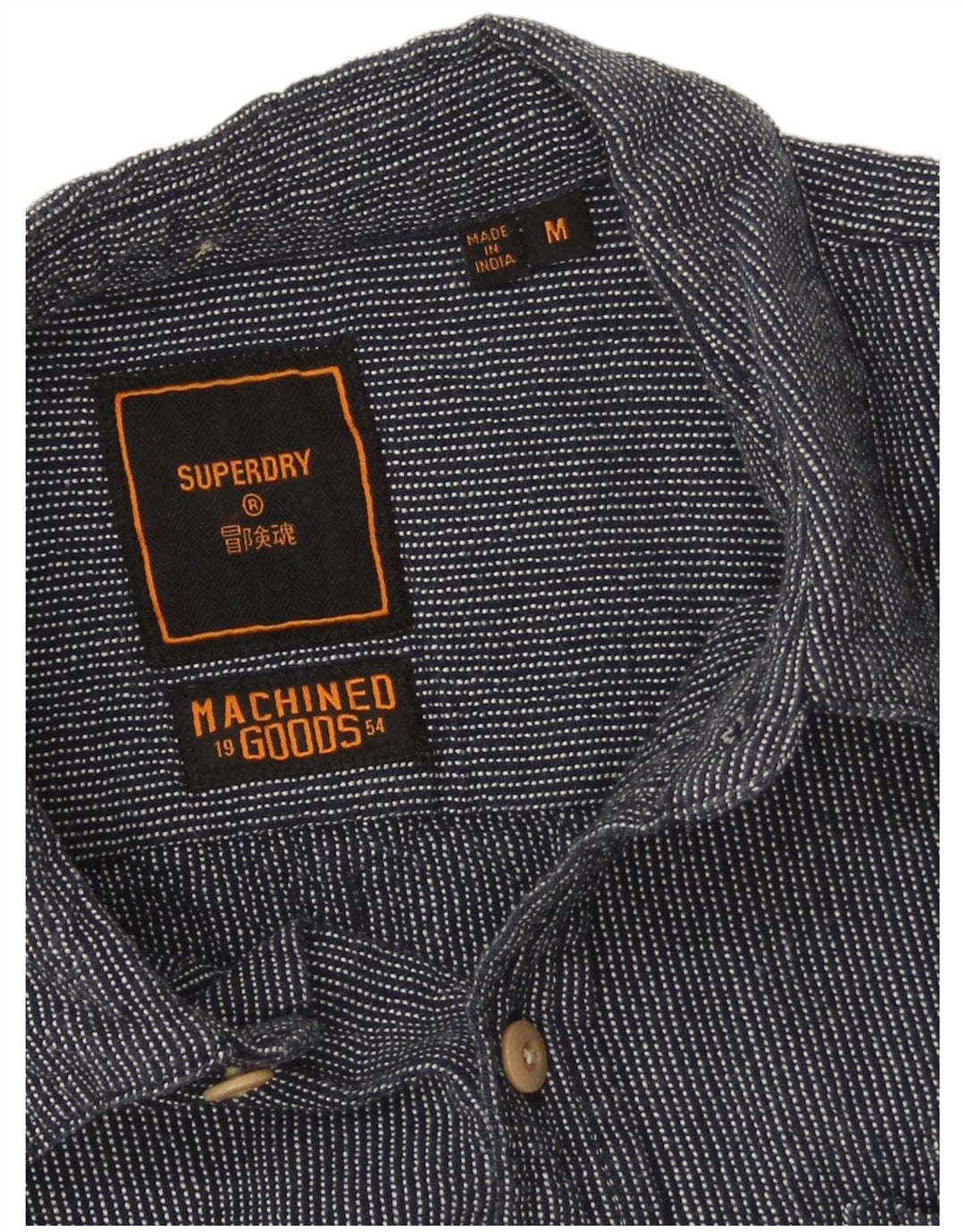 Cămașă pentru bărbați Superdry, bumbac cu dungi, albastru marin mediu