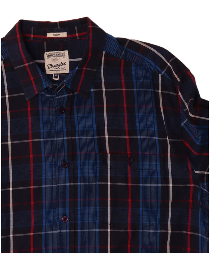 Cămașă Wrangler pentru bărbați, cu formă regulată, XL, bumbac cu carouri bleumarin