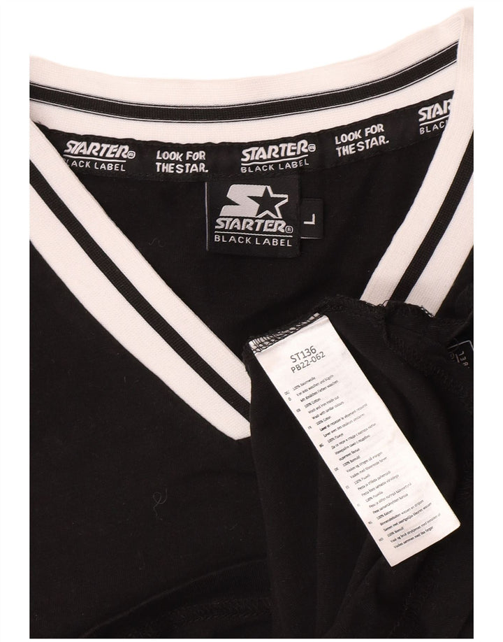 Tricou pentru bărbați Starter BLACK LABEL Top mare bumbac negru