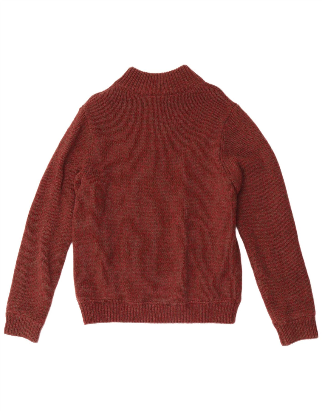 Pulover cardigan cu fermoar complet pentru bărbați L.L.Bean, lână maro mică cu pete