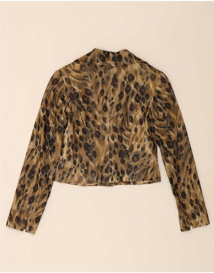 Vanity Womens 3 Button 2 Piece Set IT 42 Medium Black Animal Print Lână