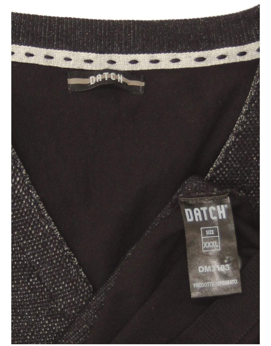 Pulover cardigan fără mâneci pentru bărbați Datch 3XL, viscoză neagră