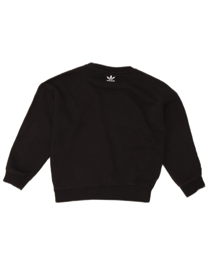 ADIDAS Boys Graphic Sweatshirt Jumper 8-9 Years Black