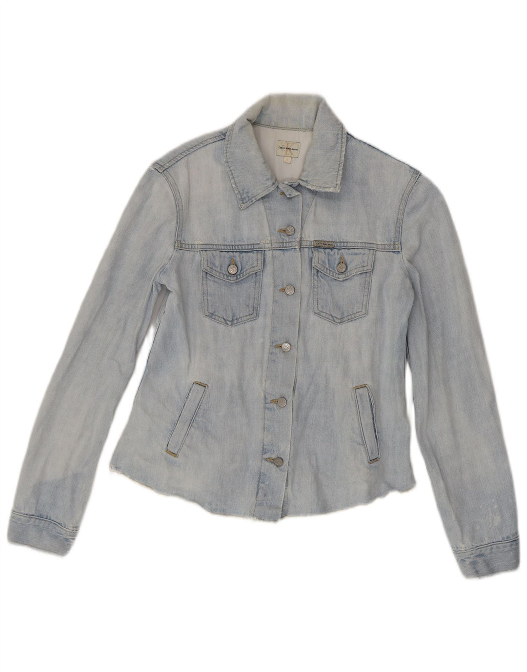 Jachetă de blugi pentru femei Calvin Klein Jeans UK 10 Bumbac albastru mic