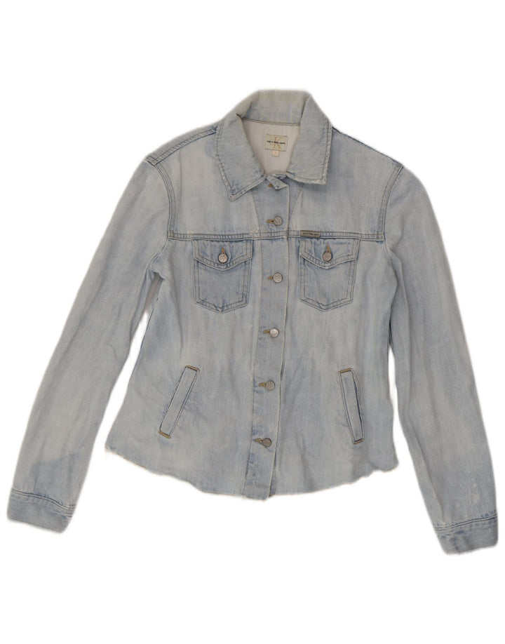 Jachetă de blugi pentru femei Calvin Klein Jeans UK 10 Bumbac albastru mic