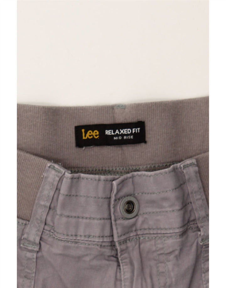 LEE Womens Mid Rise Relaxed Fit Capri Trousers W32 L22 Grey Vintage Lee and Second-Hand Lee from Messina Hembry 