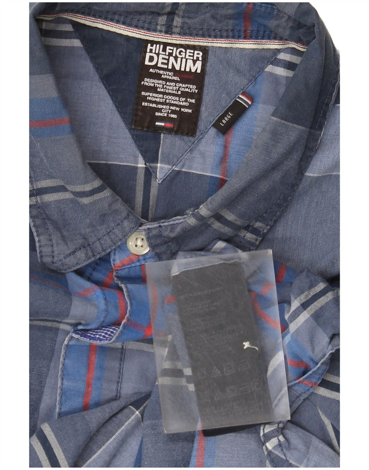 Cămașă pentru bărbați Tommy Hilfiger, mare, albastru, din bumbac