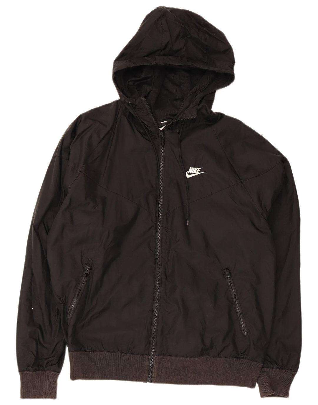 Jachetă de ploaie cu glugă Nike pentru bărbați UK 36 Nylon mic negru