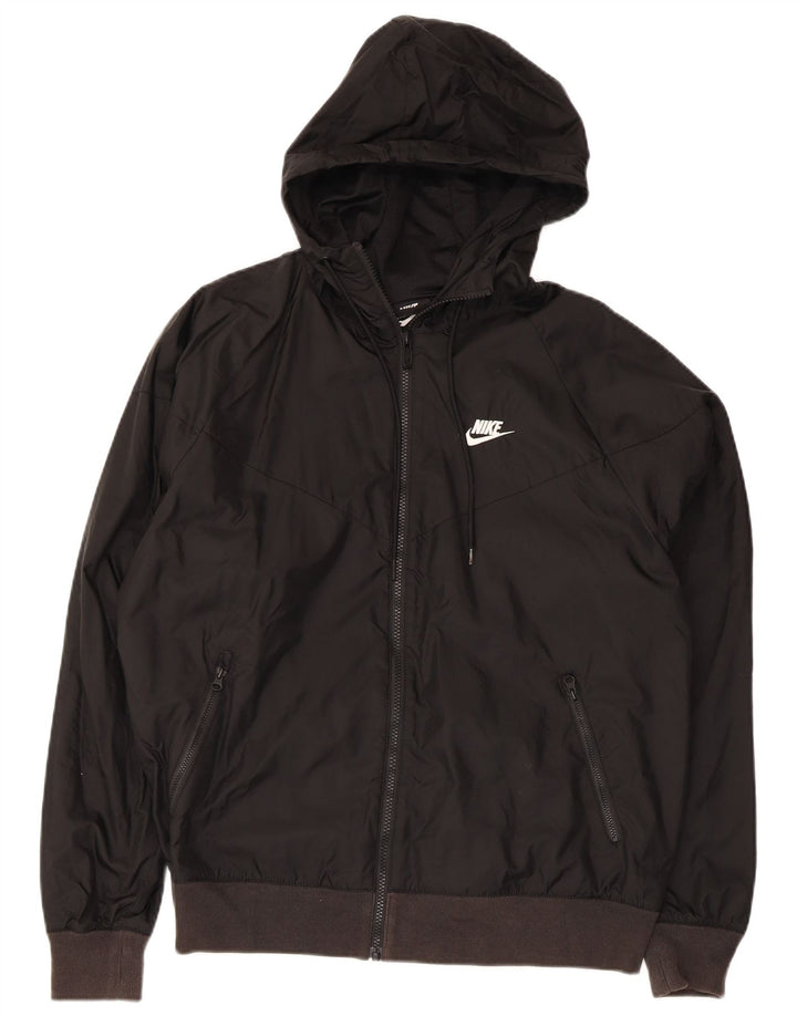 Jachetă de ploaie cu glugă Nike pentru bărbați UK 36 Nylon mic negru