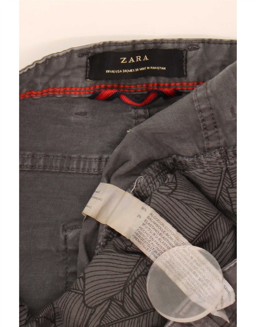 Blugi slim pentru bărbați Zara EU 44 Large W34 L29 Bumbac gri