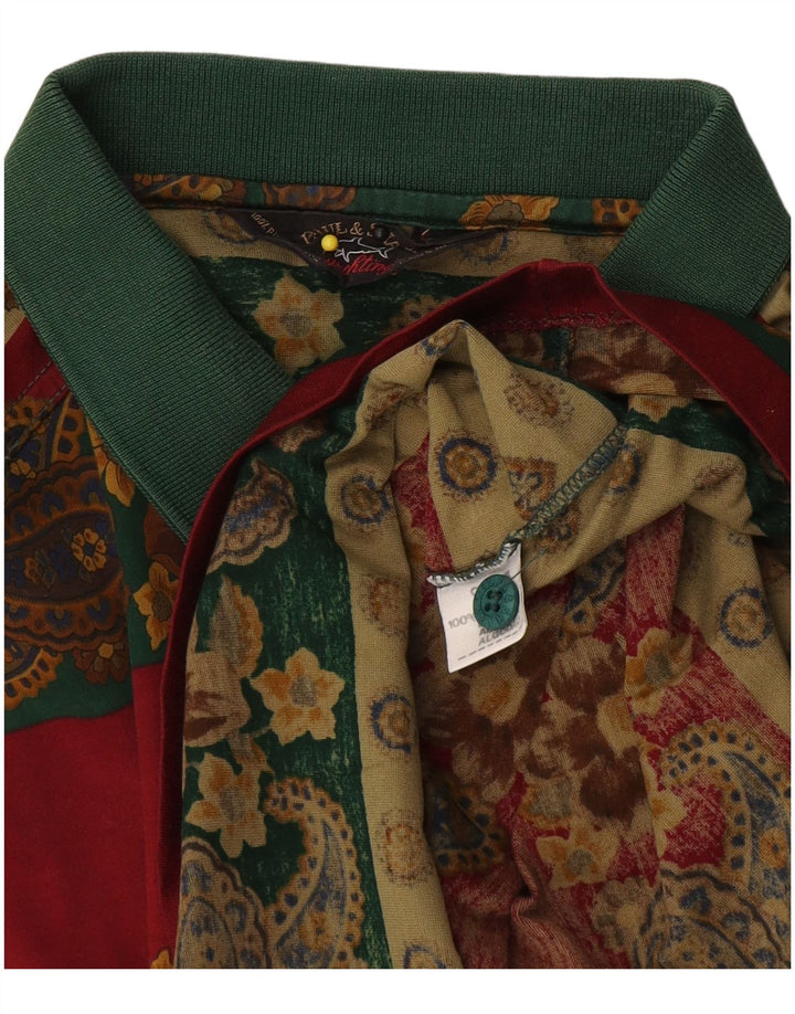 Tricou polo pentru bărbați Paul & Shark, bumbac floral multicolor mediu