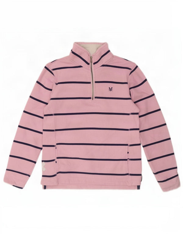 Crew Clothing Hanorac supradimensionat pentru femei Pulover UK 10 Mic cu dungi roz