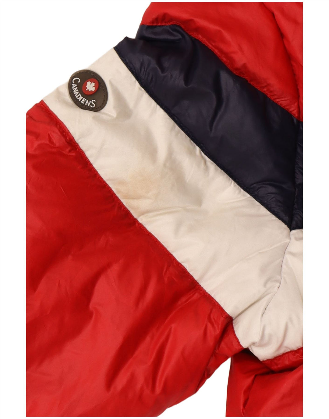 Jachetă căptușită cu glugă pentru femei CANADIENS UK 14 Medium Red Colorblock