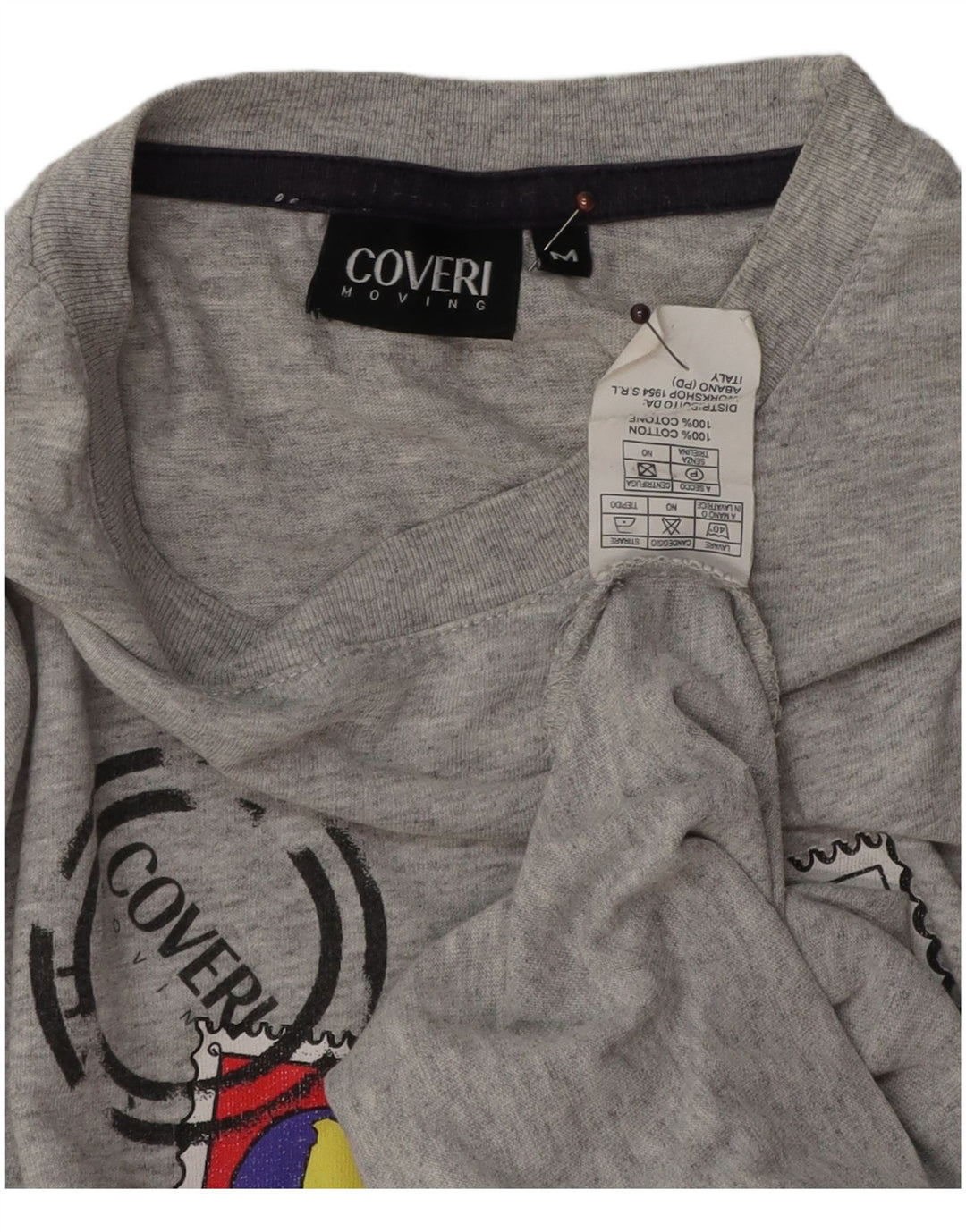 Tricou cu grafică pentru bărbați Coveri Top din bumbac cu pete gri mediu