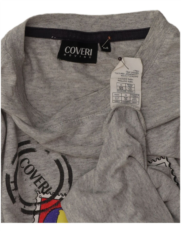 Tricou cu grafică pentru bărbați Coveri Top din bumbac cu pete gri mediu