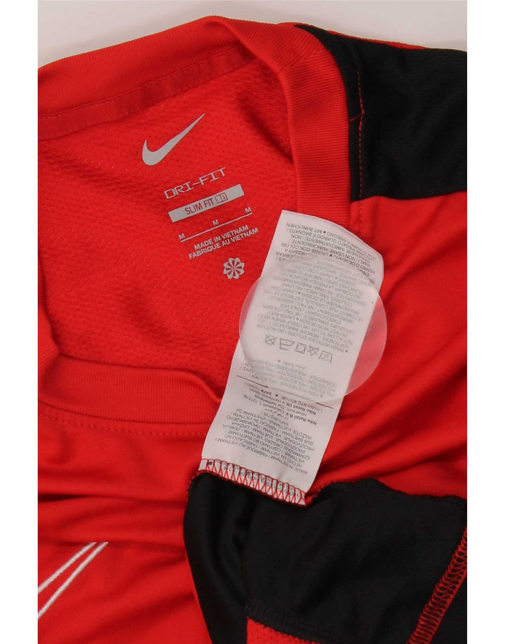 Tricou pentru bărbați Nike Dri Fit Slim Top Mediu Roșu Poliester Colorblock