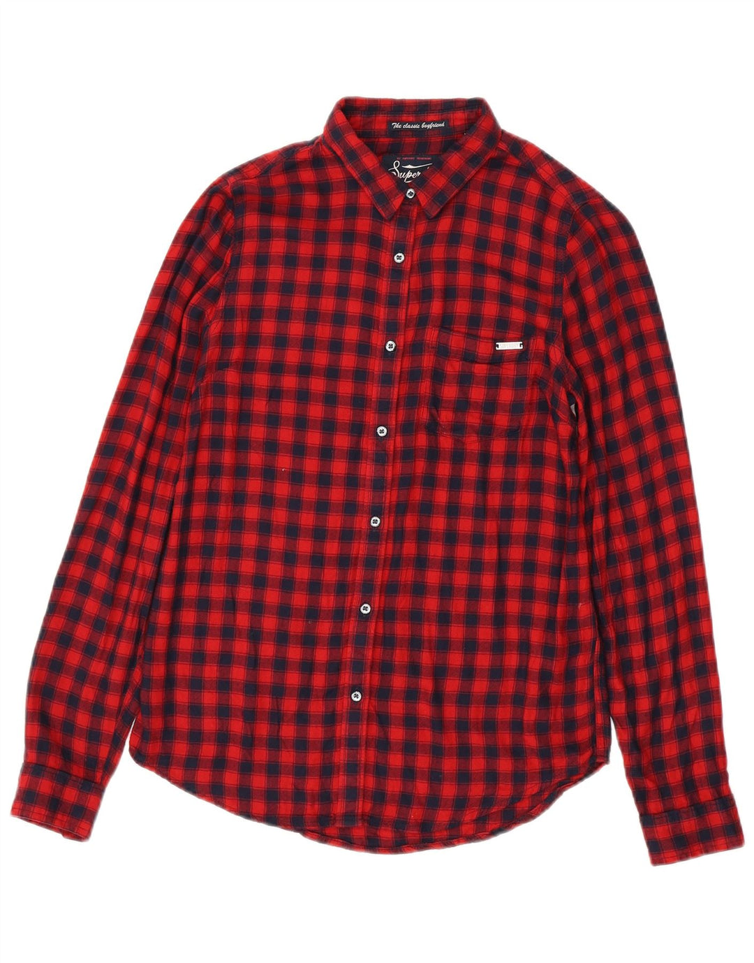 Cămașă de flanel pentru femei SUPERDRY UK 6 XS Red Check Viscose