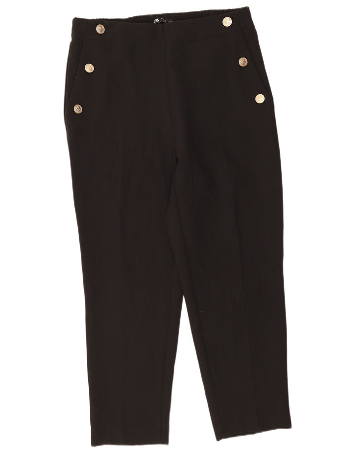 Pantaloni chino conici pentru femei Zara L33 L27 Poliester negru
