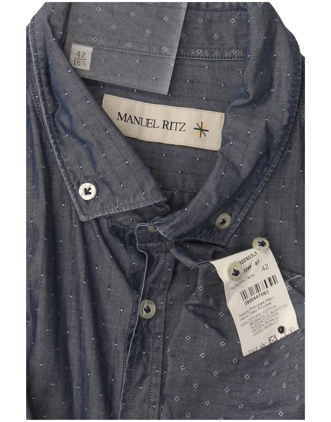 Cămașă pentru bărbați Manuel Ritz Mărimea 42 16 1/2 Mare Bumbac albastru