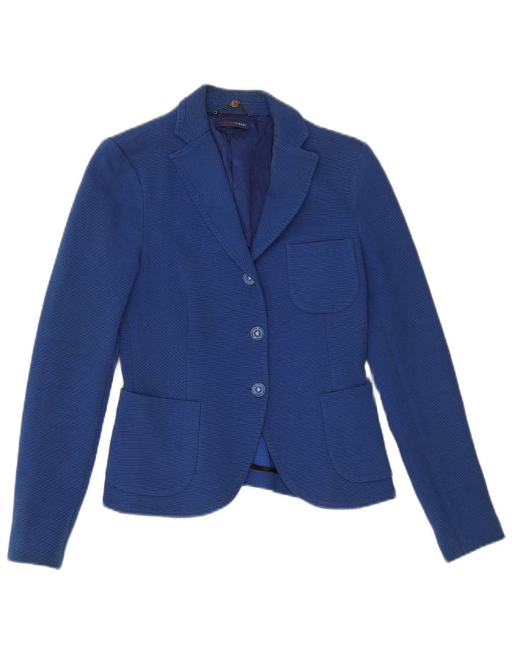 Jachetă pentru femei Trussardi cu 3 nasturi IT 40 Bumbac albastru mic