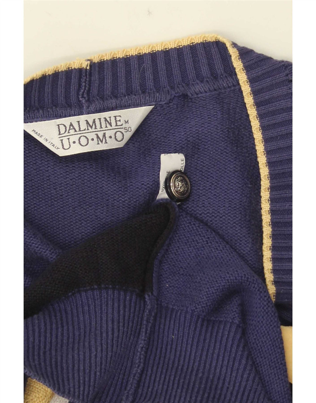 Pulover cardigan pentru bărbați DALMINE IT 50 mediu, albastru marin, bumbac color bloc