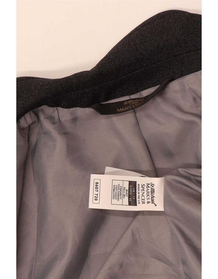 Marks & Spencer pentru femei St. Michael 1 Button Blazer Jacket UK 14 Large Gri