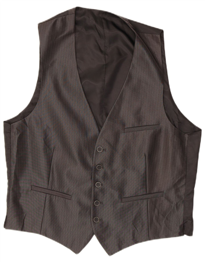 Costum pentru bărbați Angelo Litrico 3 piese EU 54 2XL W38 L30 Gri Pinstripe Classic