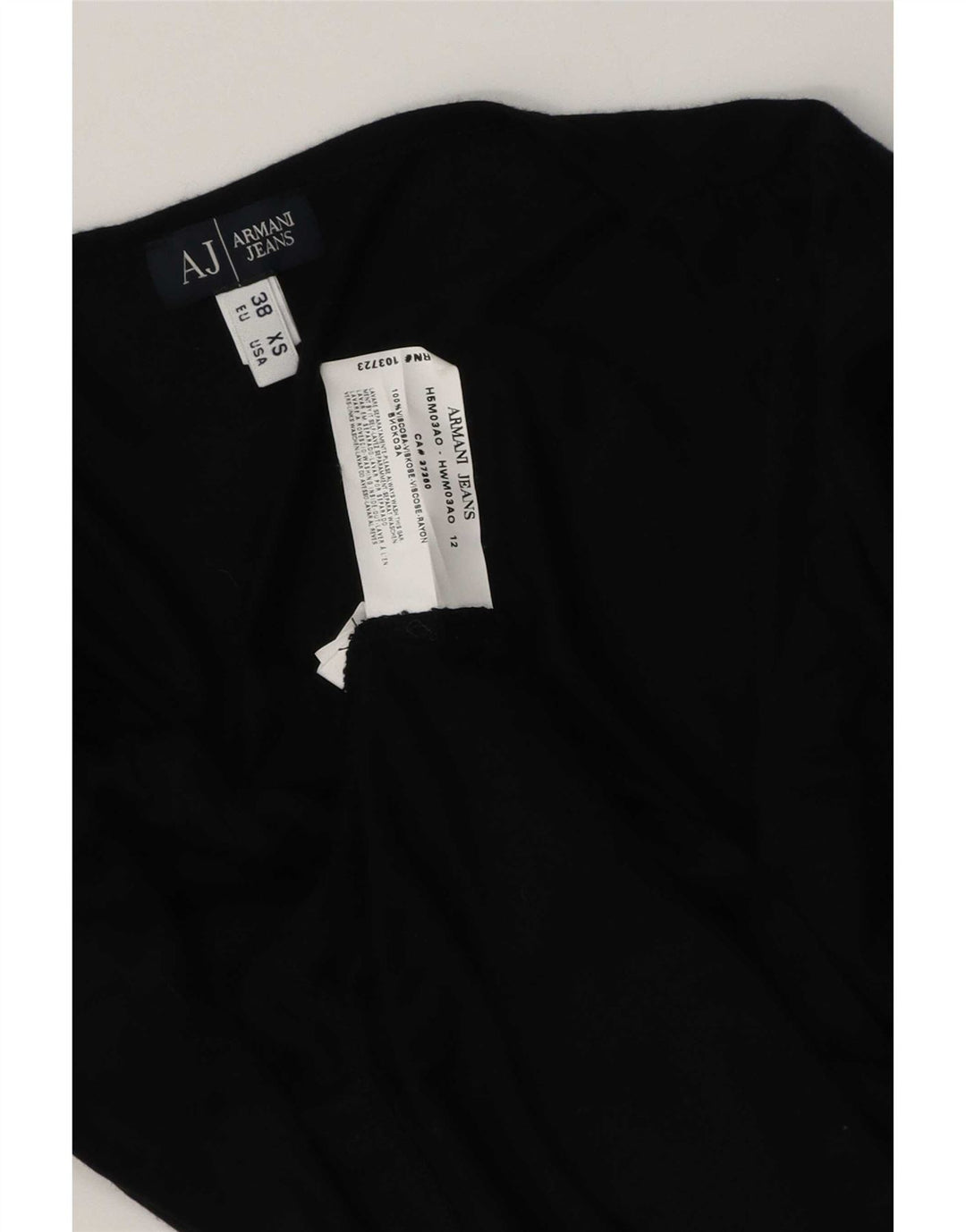 Armani Jeans Femei Top mânecă 3/4 EU 38 Medium Black Viscose