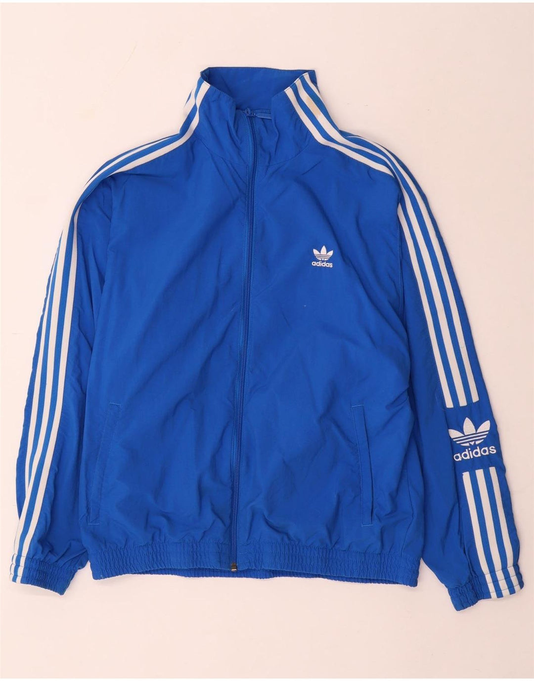 Jachetă de trening pentru femei Adidas UK 12, nailon albastru mediu