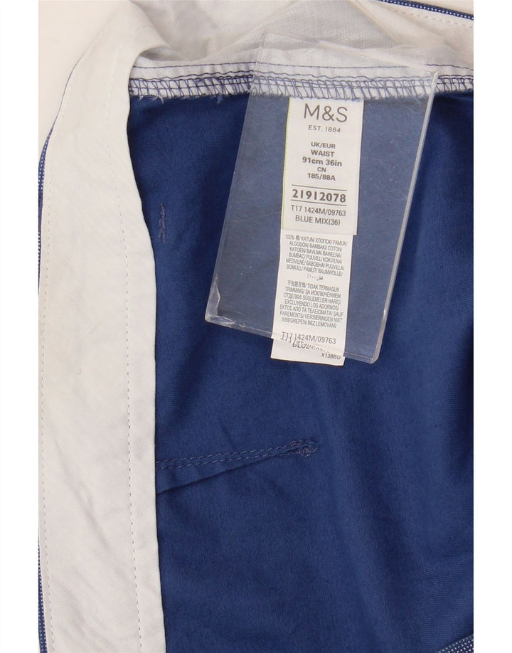 MARKS & SPENCER Pantaloni scurți chino pentru bărbați W36, mare, albastru, bumbac