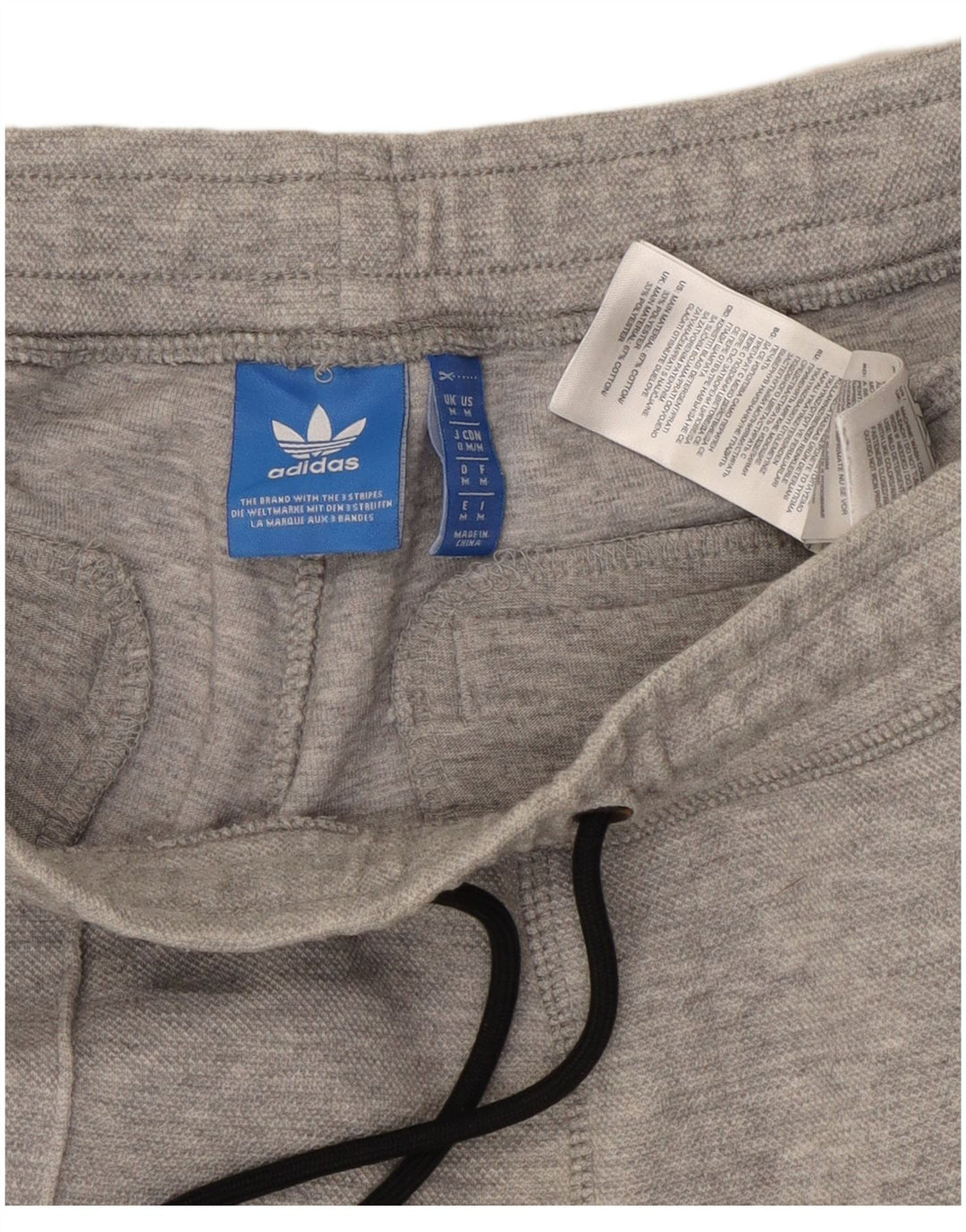 Pantaloni de trening capri Adidas pentru bărbați, bumbac cu pete, gri mediu