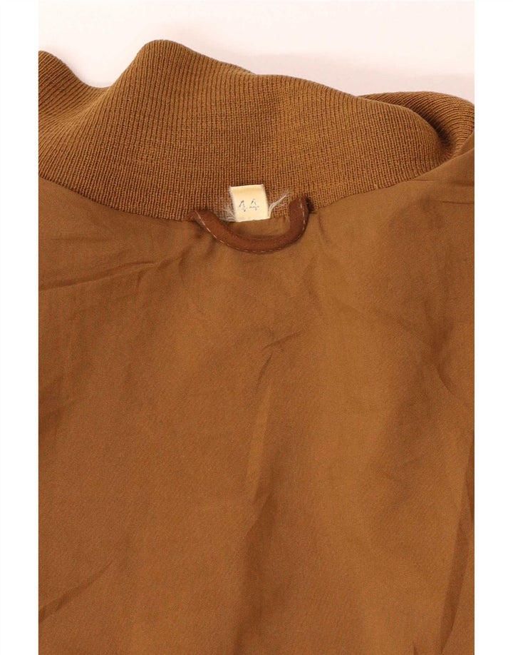 Jachetă Bomber de piele de căprioară supradimensionată pentru femei Vintage IT 44 Bej mediu