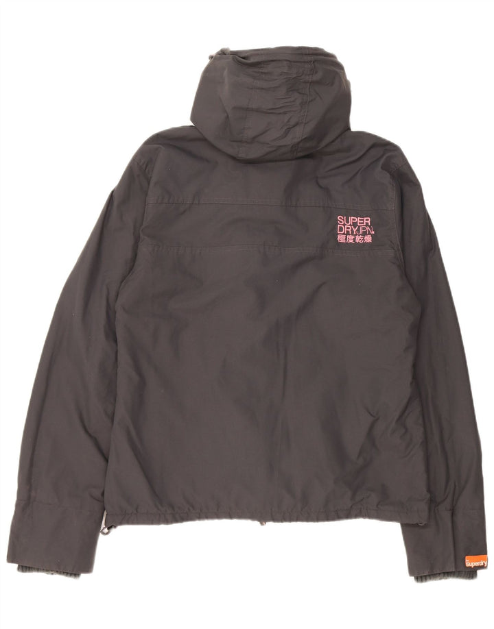 Jachetă de vânt cu glugă Superdry pentru femei UK 18 XL, nailon gri