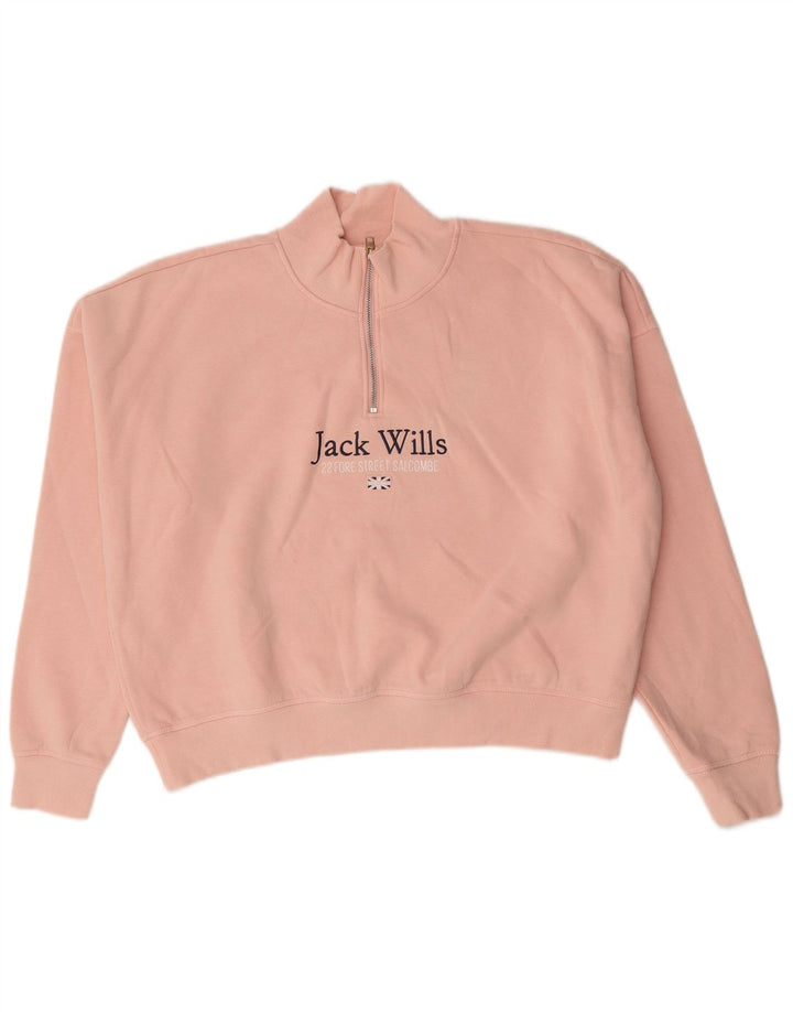 Pulover pentru femei Jack Wills cu grafic supradimensionat, UK 14, mare, roz