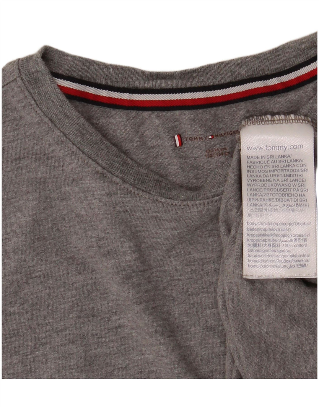 TOMMY HILFIGER Tricou Băieți Top 13-14 Ani Bumbac Gri