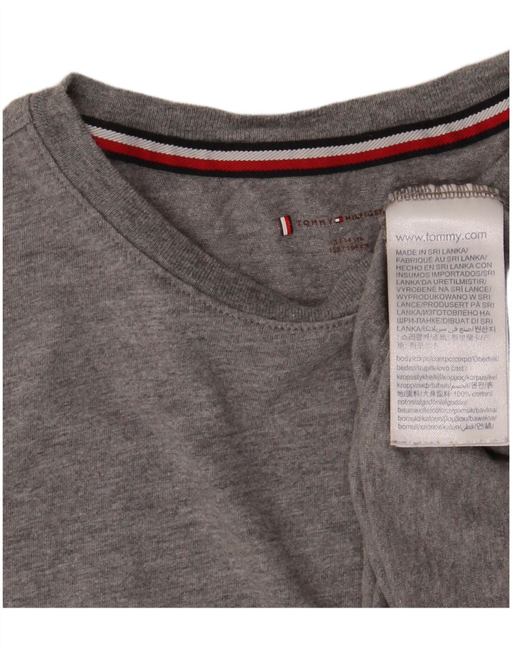 TOMMY HILFIGER Tricou Băieți Top 13-14 Ani Bumbac Gri