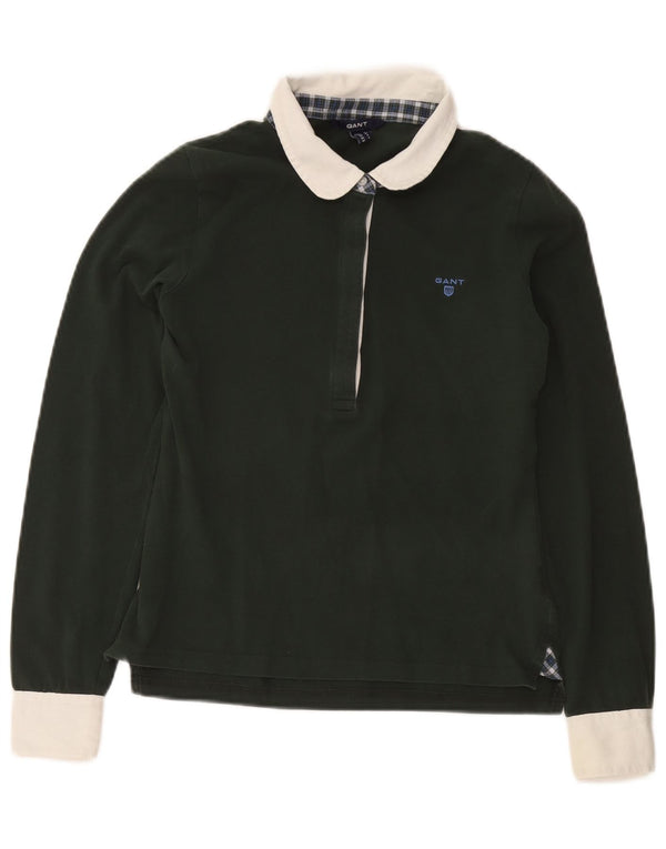 Tricou polo Rugby cu mânecă lungă pentru femei Gant UK 8, color verde mic