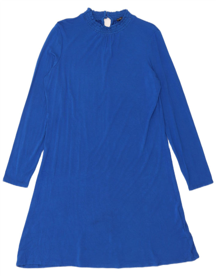 Rochie A-Line cu mânecă lungă pentru femei Marks & Spencer UK 12 Viscoză albastră medie