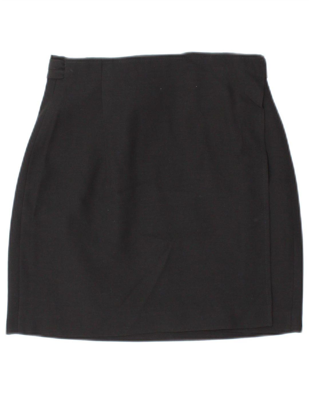 VINTAGE Fusta Mini Wrap pentru femei IT 42 Medium W26 Lână neagră