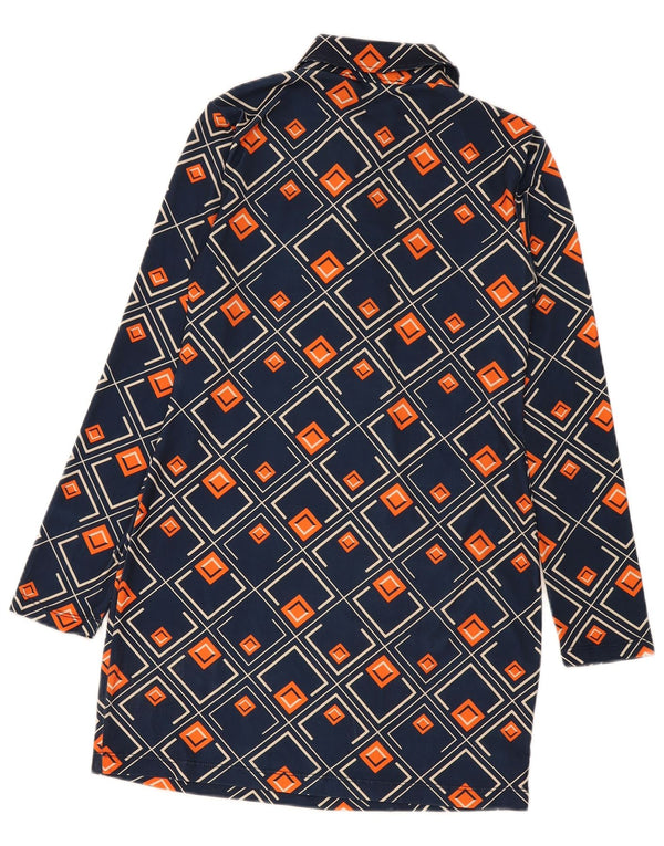 Rochie cămașă pulover pentru femei Zara UK 12 Medium Bleumarin Geometric