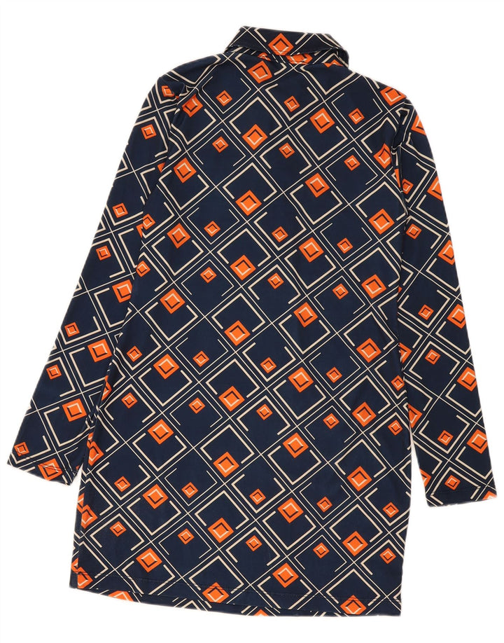 Rochie cămașă pulover pentru femei Zara UK 12 Medium Bleumarin Geometric