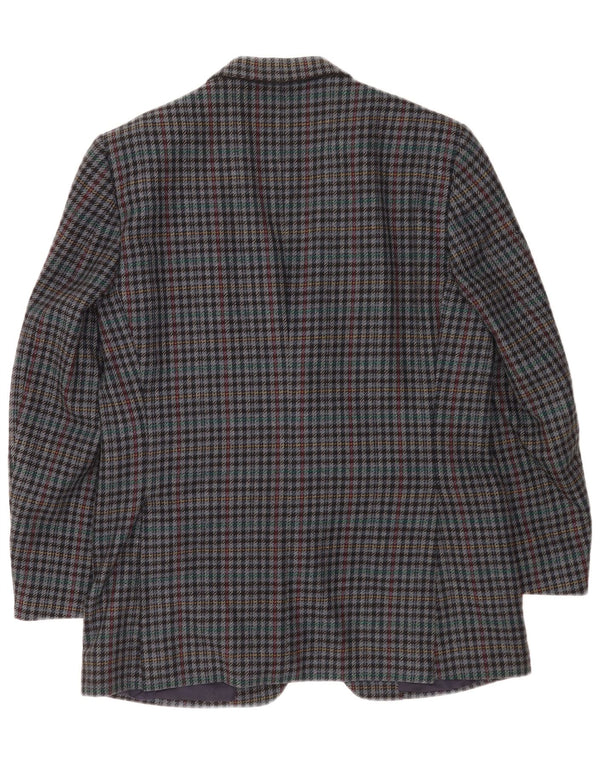 Sacou blazer pentru bărbați Ermenegildo Zegna, cu 2 nasturi, UK 38, albastru mediu, picioare de găină