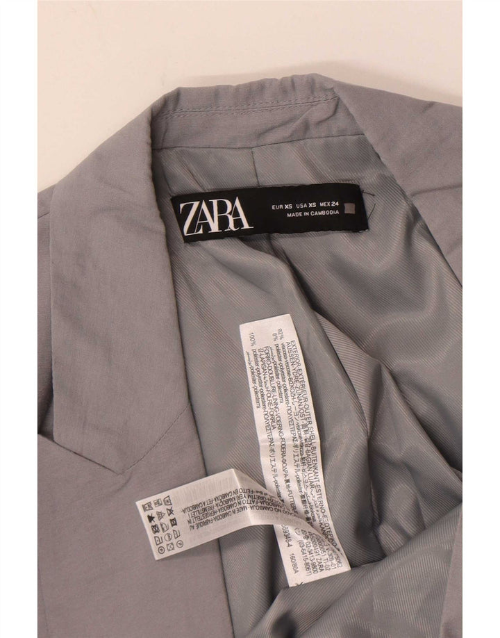 Jachetă Blazer deschisă pentru femei Zara UK 6 XS Gri Viscoză
